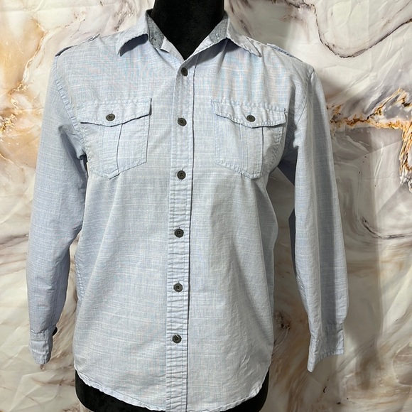 Paper Denim and Cloth Girls Button Down Adjustable Sleeve Collared Size 10/12 - Picture 1 of 16